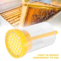 Botella de marcador de jaula de marcado de abeja reina de plástico con émbolo, equipo de apicultura para capturar la abeja reina sin dañarla - details 4