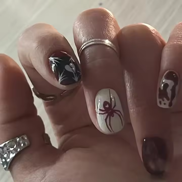 24 piezas de uñas postizas cortas estilo francés con corazón y gel jelly y uñas incluidas, combo de uñas postizas - 1