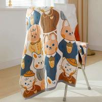 Baño de gasa de algodón Kawaii para adultos, toalla grande de dibujos animados para niños, fácilmente absorbente, agradable a la piel, de secado rápido, 70x140cm - details 5