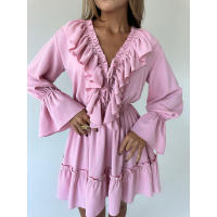 para mujer Primavera Verano Nuevo vestido corto de gasa con manga acampanada - details 41