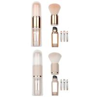 Juego de brochas de maquillaje lavables para sombra de ojos, suave y conveniente, 5 en 1, a prueba de polvo, estirable, corrector - details 2