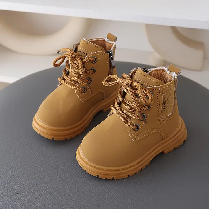 Botas de niña Martin primavera-otoño Zapatillas individuales de cuero británico antideslizantes - 1