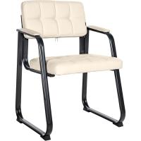 B Tapizada En Cuero Sintético I Silla De Espera con Reposabrazos I Silla Confidente con Base De Metal I Color:, Color:Negro - details 59