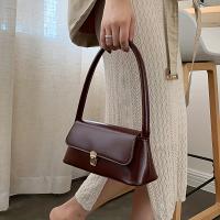 Bolso de Hombro Clásico para Mujer Cuero Falsito, Color Sólido, Cierre con Hebilla, Forro de Poliéster, Bolso Mano Vintage para Underarm No se Lavaba - details 6