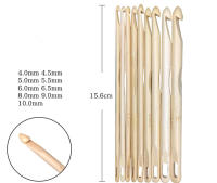 Agujas de Bambú para Punto Afgano y Tunisiano 9Pcs Herramienta de Punto a Mano con Agujas de Ojo Juego de Agujas de Bambú Blanqueados de 4.0mm a 10.0mm - details 1