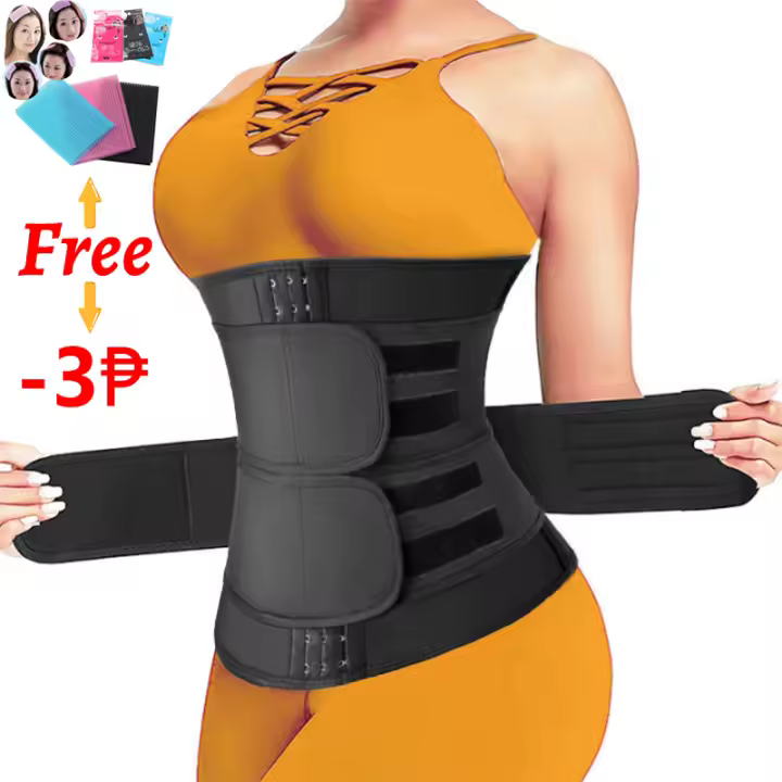 FOCANO Waist Trainer Body Shaper Slimming Sweat Belt Waist Trimmer for Women Belly Weight Loss Slimming Belt Tummy Trimmer with - 1