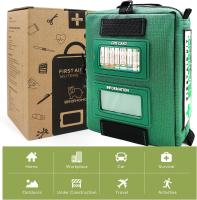 Kit de primeros auxilios actualizado 2025 para automóvil, kit de supervivencia de emergencia de 165 piezas pequeño para viajes, kit médico/kit médico con suministros esenciales, kit de primeros auxilios para traumatismos para camping, hogar, senderismo, b - details 0