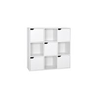 Librería Estante para Libros Estante de Almacenaje de Pared de 6 Cubos 3 Puertas Blanco 60 x 90 x 30 cm - details 11