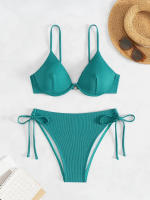Nuevo traje de baño sexy con espalda descubierta y soporte de acero dividido de Yiyong, bikini con cordones de color sólido para mujer - details 21