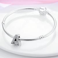 LAZA-abalorio de plata de ley 925 con 26 letras del alfabeto, abalorio de A-Z con nombre, compatible con Pulsera Original, collar, colgante, regalo de joyería - details 4