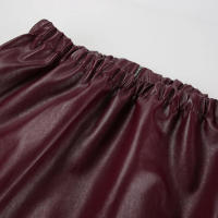 Abrigo grueso de piel sintética para mujer, ropa de calle de color rojo vino con solapa y cremallera, Túnica para otoño, 2024 - details 9