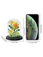 Ramo de flores en miniatura Bonsai Bloques de construcción Plantas artificiales de plástico Cubierta de polvo Modelos Decoración del hogar Juguetes Niños Brithday Regalo - details 1