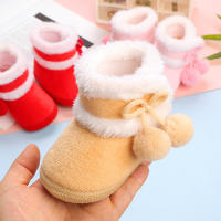 Botines suaves para bebé y niño, botas de nieve con pompón sólido, zapatos cómodos de moda, recién nacidos - details 1