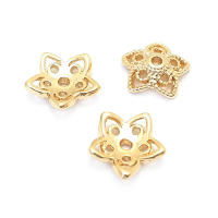 Tapas de cuentas de copos de nieve de latón de Color dorado de 18K, accesorios de alta calidad para manualidades, materiales para hacer joyas, sitio web oficial de Rosediy - details 8