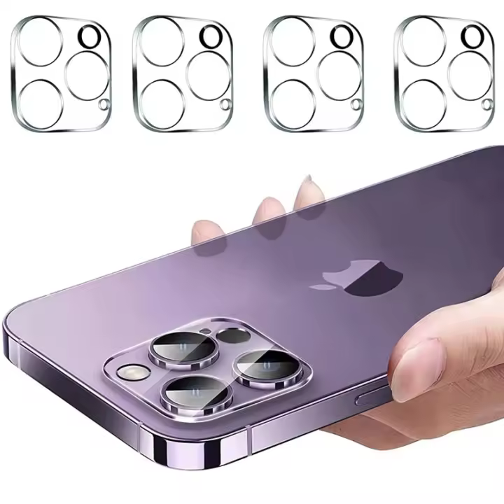 Protectores de Vidrio para Cámara Trasera HD 4Pcs para iPhone 13 11 12 Pro Max Mini Lente Protectora Película de Vidrio para iPhone 14 13 PRO MAX XS XR Hechos en China - 1
