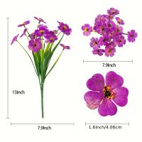 Flores Artificiales Resistentes a Rayos UV 12 Piezas de Plástico Duraderas para Cajas de Ventanas, Macetas, Patios, Hogares, Decoración Interior y Exterior - details 3