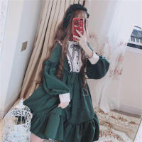 Lencería Lolita para mujer estilo Haruku japonés con volantes y mangas largas vestido de muñeca informal con cintura imperio talla - details 28