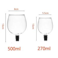 Copa de vino tinto de 1/2 Uds. Para beber directamente de la botella, copa de champán transparente con sello de silicona - details 0