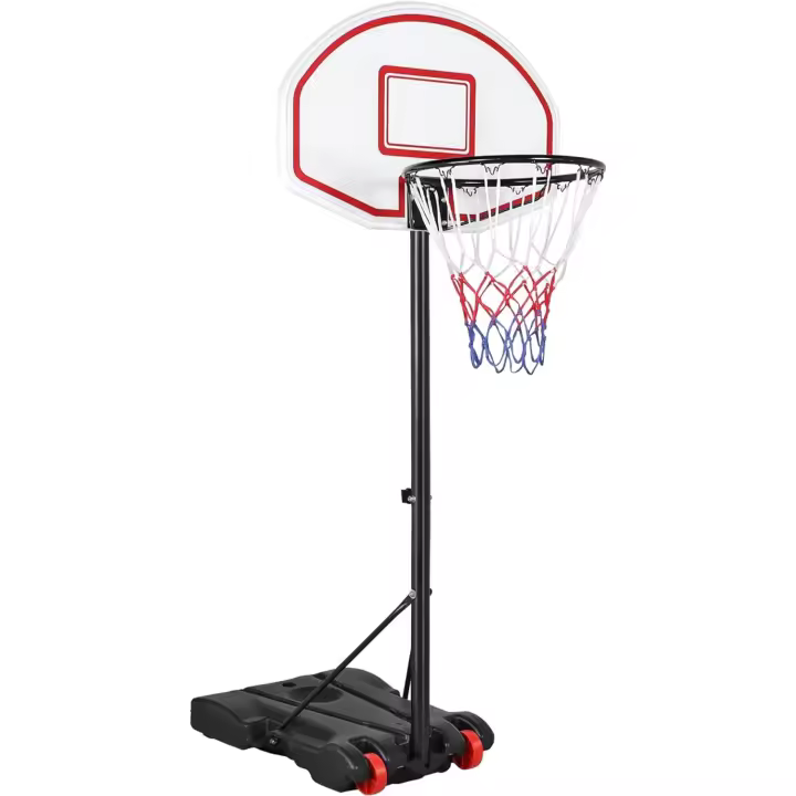 Baloncesto para Exteriores/Interiores Altura Ajustable 73 x 73,5 x (196-251) cm Tableros de Baloncesto con Ruedas para Niños y Adultos - 1