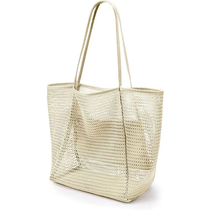 Bolsa de almacenamiento, bolso de playa, bolso de verano para mujer, bolso de malla transparente, bolso de hombro, bolso de Fitness, bandolera tejido, accesorios de playa - 1
