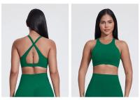 SHINBENE-Sujetador deportivo de cuello alto para entrenamiento, sostén con relleno cruzado en la espalda, ideal para Yoga - details 7