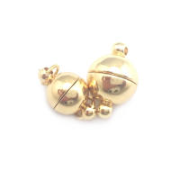 6 juegos de 5MM, 6MM, 8MM, 10MM, 18K, Color dorado, latón, bola ovalada/redonda, collar magnético, pulseras, cierres de conexión, suministros para fabricación de joyas - details 24