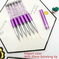 Pinceles de Gel Semipermanente para decoración de Uñas, 6 Piezas, Fino, con Tapa - details 2