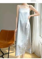 Vestido de temperamento para mujer, vestido de satén de ácido acético, falda con tirantes de alto sentido, nuevo verano - details 5
