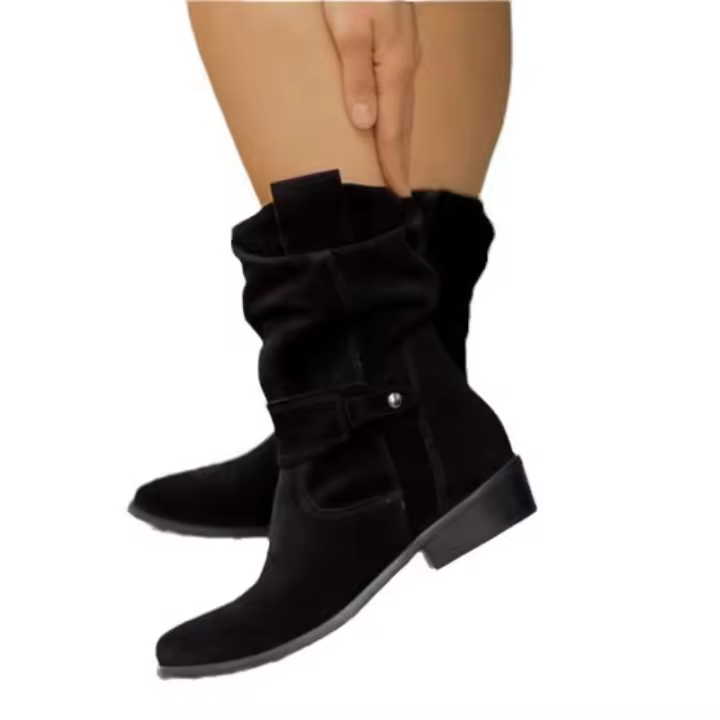 Nuevas botas bajas de gamuza con tacón bajo para mujer, tallas 40-43 - 1