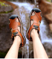 Sandalias clásicas para hombre, sandalias de cuero genuino de verano, zapatos transpirables de cuero de vaca para hombre, sandalias suaves para hombre al aire libre, sandalias romanas - details 8