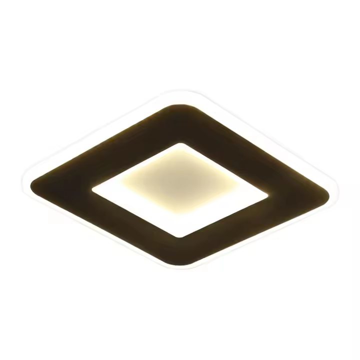 Luz de Techo LED Moderna de Diseño Cálido Blanco Marca CBJKTX Lámpara de Cocina de Hierro Negro de 23W Lámpara de Dormitorio de Hierro Moderno para Pasillo Cuadrado de Sala de Estar - 1