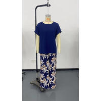 Conjunto de dos piezas nuevo de verano, jersey suelto versátil, traje informal redondo estampado para mujer - details 3