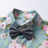 Traje Hermanos 2025 verano, niños y niñas pastoral de manga corta, camisa floral, mono y pantalones cortos. - details 2