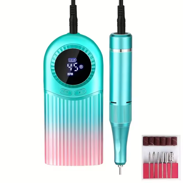Taladro Eléctrico de Uñas Profesional de Alta Velocidad, 35.000 RPM, Portátil y Recargable por USB, Sin Calor, Batería - 1