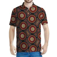 Polo para hombre con estampado 3D indígena australiano, camiseta con estampado Eico, ropa de calle, top holgado de manga corta - details 14