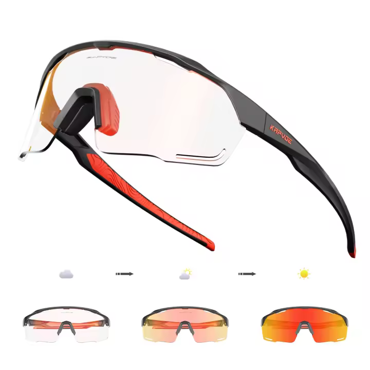 Kapvoe-gafas de sol fotocromáticas para ciclismo, lentes de color azul y morado, UV400, para hombre - 1