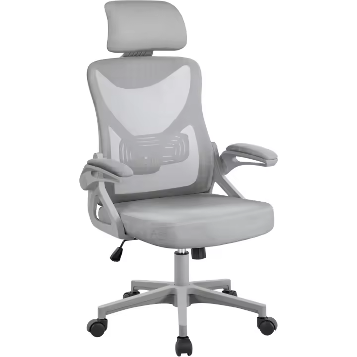 Silla de oficina ergonómica, silla con reposabrazos ajustable, silla de oficina para trabajo con reposacabezas, silla giratoria - 1