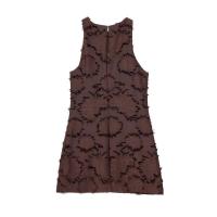 Vestido corto de línea A con cuello redondo y tela texturizada sin mangas para mujer, novedad de verano 2025 - details 1