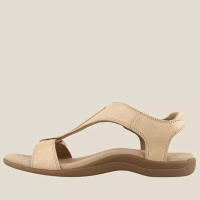 Sandalias Vintage de Punta abierta para mujer, zapatos de cuña de cuero PU, tacón medio, 35-43 talla grande, verano, 2022 - details 4