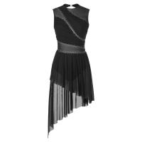 Elegante Traje de Patinaje de Hielo para Mujeres Leotardo de Ballet de Malla Transparente sin Mangas Traje de Baile Lírico Contemporáneo - details 101