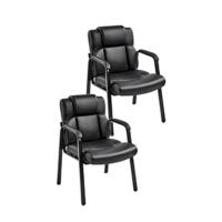 2X Silla de Recepción Silla de Conferencia para Oficina Silla Tapizada Silla de Espera con Reposabrazos Silla Tapizada de Piel Sintética Capacidad 136 KG - details 6