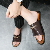 Fregona fresca y transpirable para hombre, cubierta de cuero informal británica, zapatillas para pies, versión coreana, fregona de una pieza a la moda, novedad de 2022 - details 16