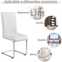 2 Piezas Sillas de Comedor Sillas de Oficina Conferencia Altura 47cm Carga Máxima 135kg Blanco - details 7