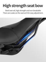 Plslis-cojín de asiento para bicicleta de montaña, carril guía 7x7, transpirable, ensanchado, cómodo e impermeable - details 9