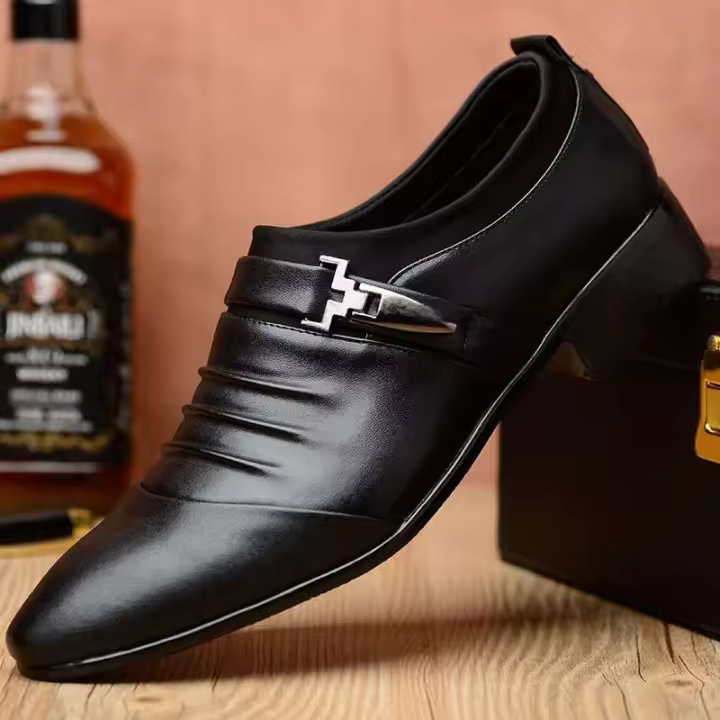 Nuevo vestido británico de cuero dividido con punta para hombre, para bodas de negocios, zapatos formales Oxford para hombre 38-48 - 1