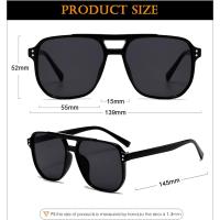 Gafas de sol estilo aviador retro para mujeres y hombres, clásicas de los años 70, montura cuadrada, lentes de sol vintage - details 4