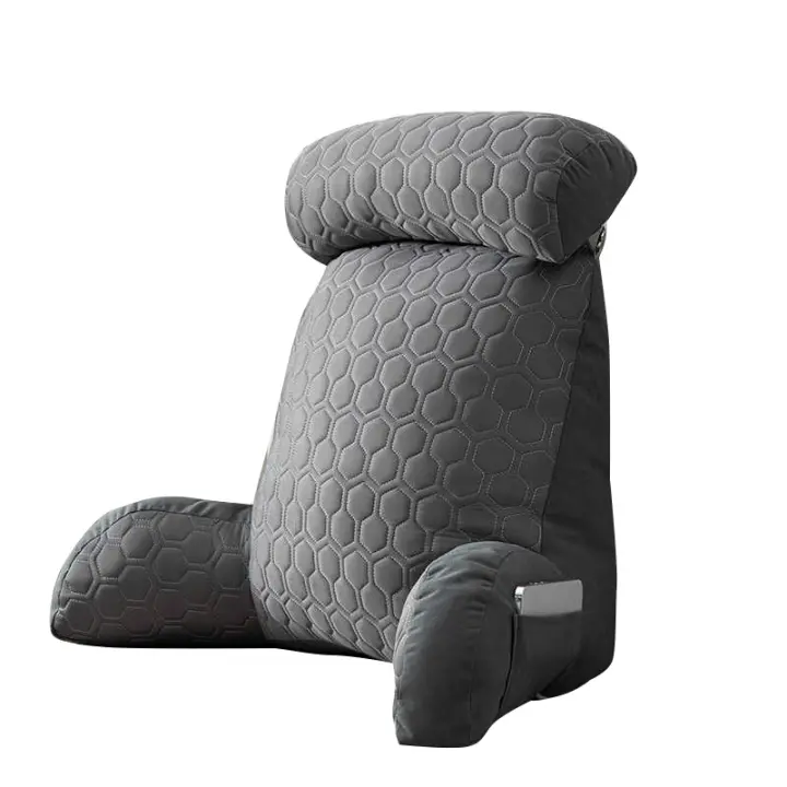 Cojín de Lectura de Latex Refrescante Almohada de Espalda Grande Desmontable y Lavable para Sofá - 1
