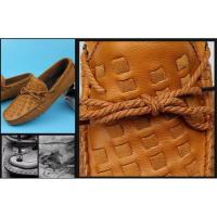 Zapatos Lazy Bean para hombre, cuero genuino de un solo pie, zapatos de cuero de vestir de negocios tejidos a mano - details 6