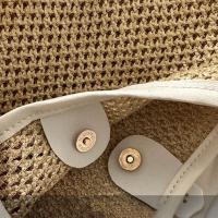 Bolso de paja tejido hecho a mano Simple, bolso de mano de estilo bohemio, bolso de rafia, bolsos de playa de gran capacidad para verano - details 2