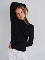 Women autumn winter solid knitted pullovers basic slim sweater undershirt - details 3